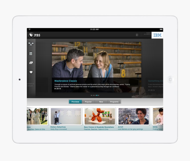 iPad app design for PBS
