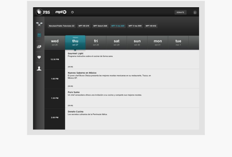 iPad app design for PBS
