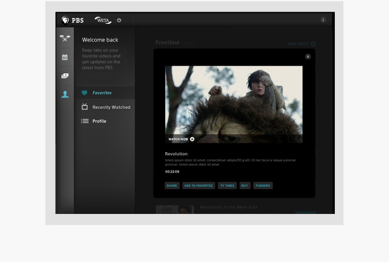 iPad app design for PBS