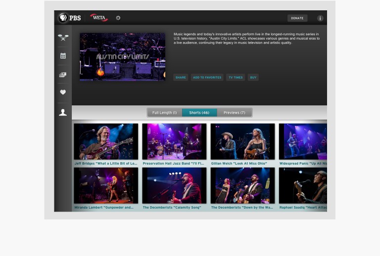 iPad app design for PBS